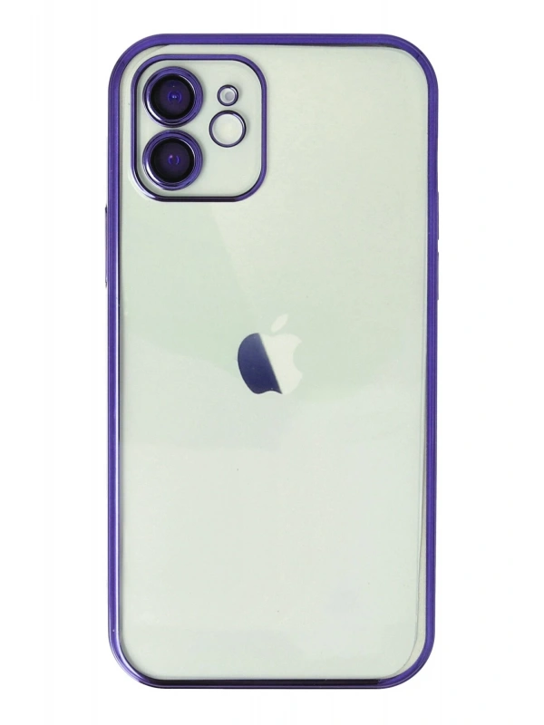 Newface Apple iPhone 12 Kılıf Razer Lensli Silikon - Mor