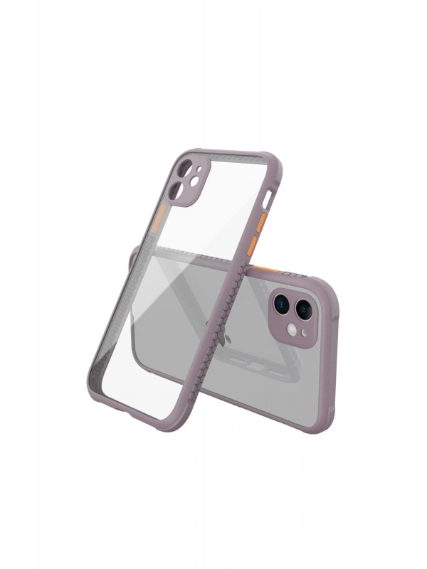 Newface Apple iPhone 12 Mini Kılıf Miami Şeffaf Silikon - Açık Mor