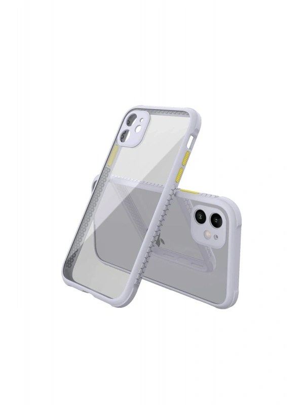 Newface Apple iPhone 12 Mini Kılıf Miami Şeffaf Silikon - Lila