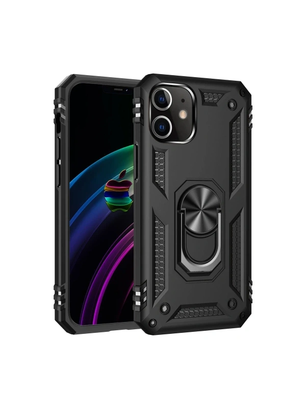 Newface Apple iPhone 12 Mini Kılıf Sofya Yüzüklü Silikon Kapak