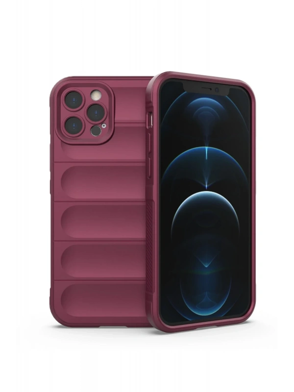 Newface Apple iPhone 12 Pro Kılıf Optimum Silikon - Bordo
