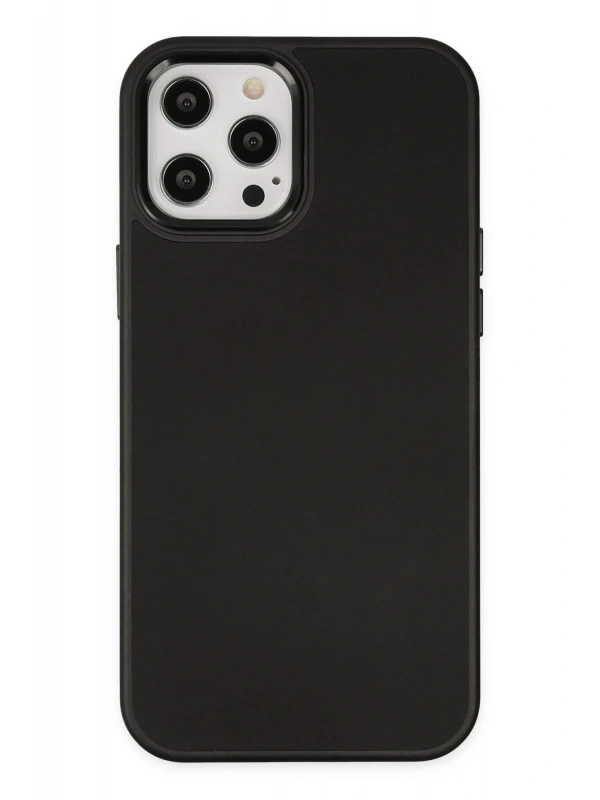 Newface Apple iPhone 12 Pro Max Kılıf Asya Deri Silikon - Siyah