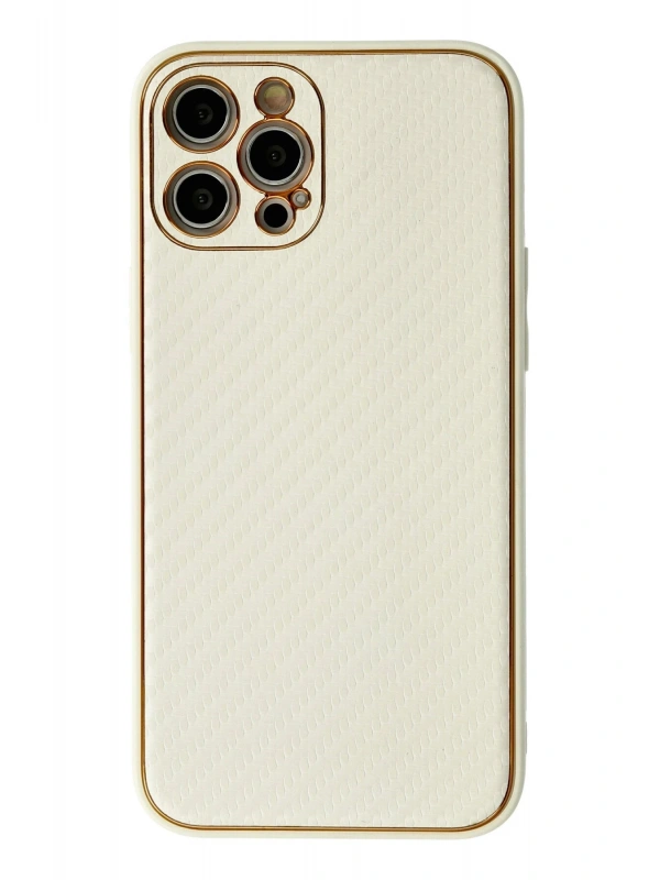 Newface Apple iPhone 12 Pro Max Kılıf Coco Karbon Silikon - Beyaz
