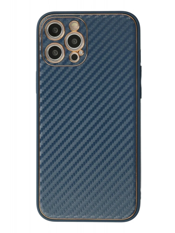 Newface Apple iPhone 12 Pro Max Kılıf Coco Karbon Silikon - Mavi