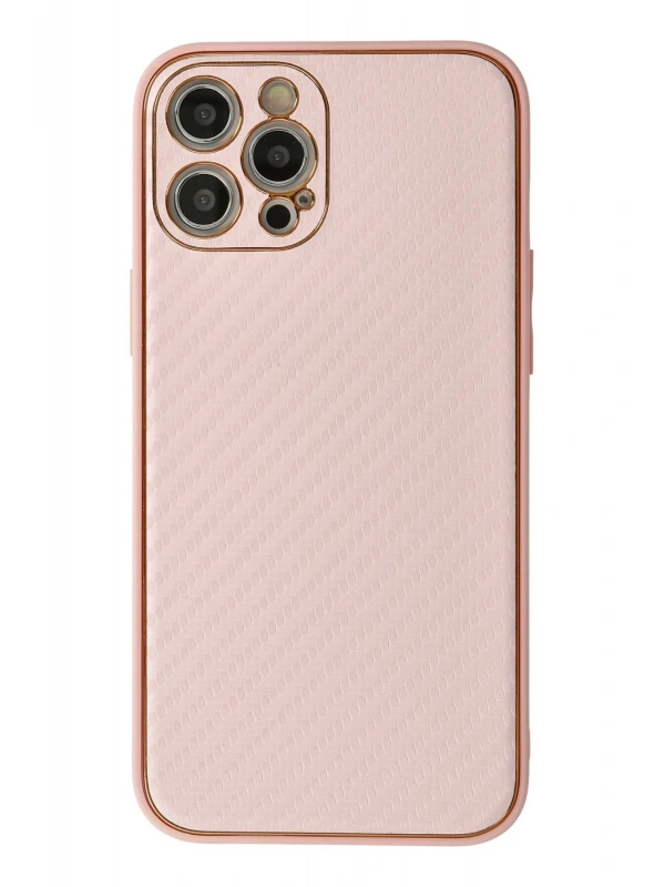Newface Apple iPhone 12 Pro Max Kılıf Coco Karbon Silikon - Pembe