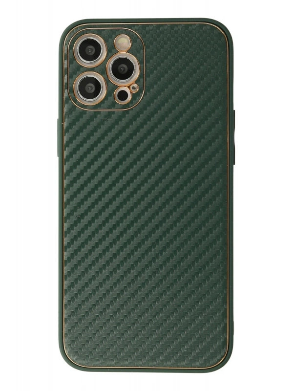 Newface Apple iPhone 12 Pro Max Kılıf Coco Karbon Silikon - Yeşil