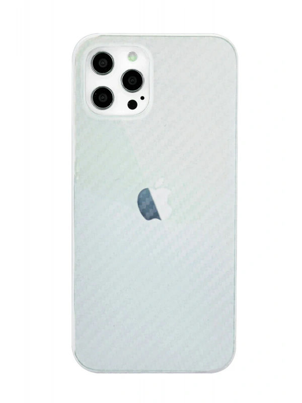 Newface Apple iPhone 12 Pro Max Kılıf Karbon PP Silikon - Şeffaf
