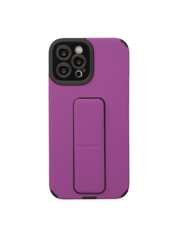 KILIFINI SEÇ - Apple iPhone 12 Pro Max Kılıf Mega Standlı Silikon - Mor