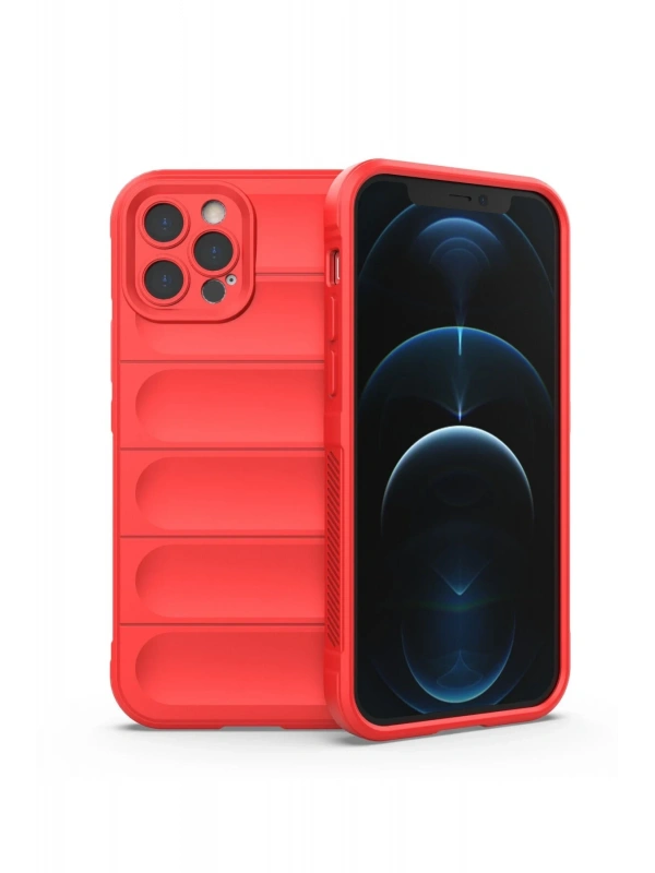 Newface Apple iPhone 12 Pro Max Kılıf Optimum Silikon - Kırmızı