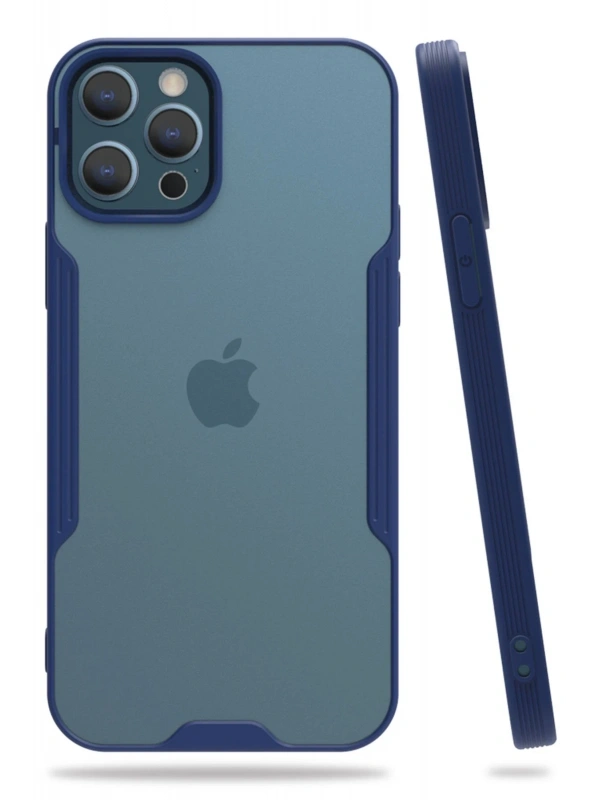 Newface Apple iPhone 12 Pro Max Kılıf Platin Silikon - Lacivert