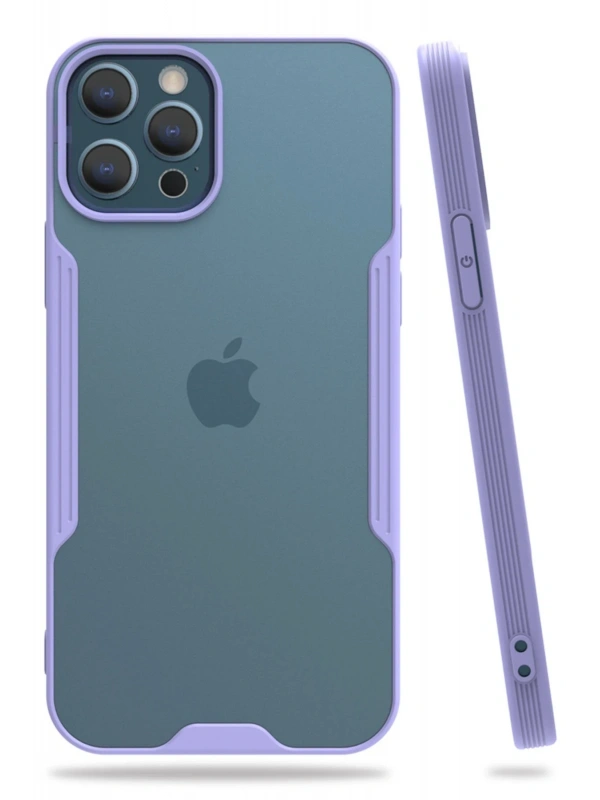 Newface Apple iPhone 12 Pro Max Kılıf Platin Silikon - Lila