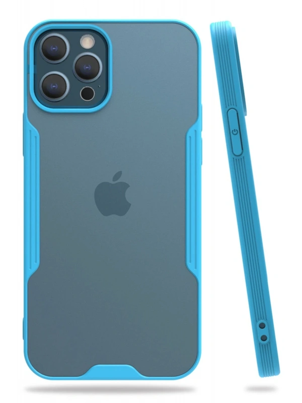 Newface Apple iPhone 12 Pro Max Kılıf Platin Silikon - Mavi