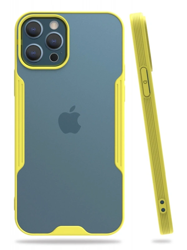 Newface Apple iPhone 12 Pro Max Kılıf Platin Silikon - Sarı