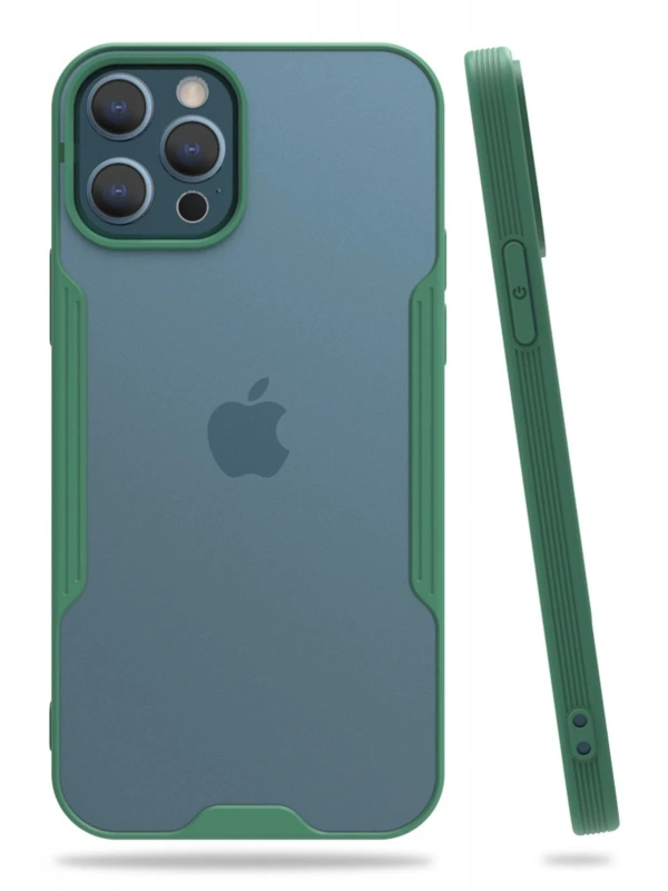 Newface Apple iPhone 12 Pro Max Kılıf Platin Silikon - Yeşil