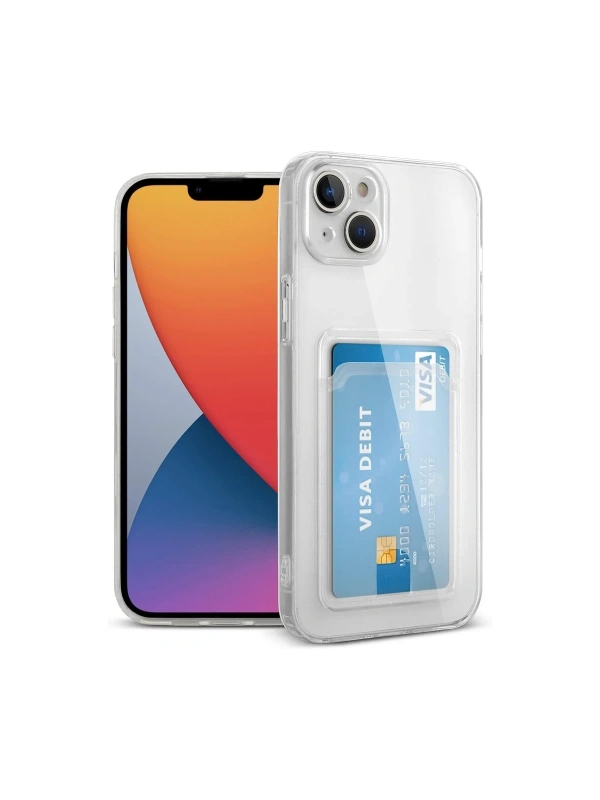 KILIFINI SEÇ - Apple iPhone 13 Kılıf Kart Şeffaf Silikon - Şeffaf