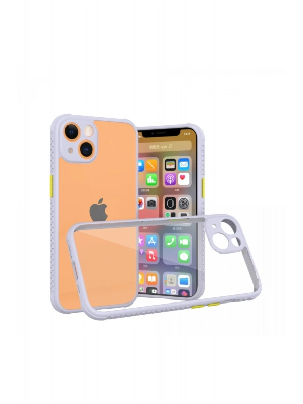 Newface Apple iPhone 13 Mini Kılıf Miami Şeffaf Silikon - Lila