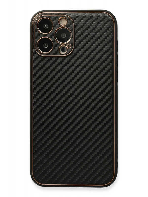 Newface Apple iPhone 13 Pro Kılıf Coco Karbon Silikon - Siyah