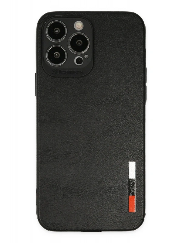 Newface Apple iPhone 13 Pro Kılıf Loop Deri Silikon - Siyah
