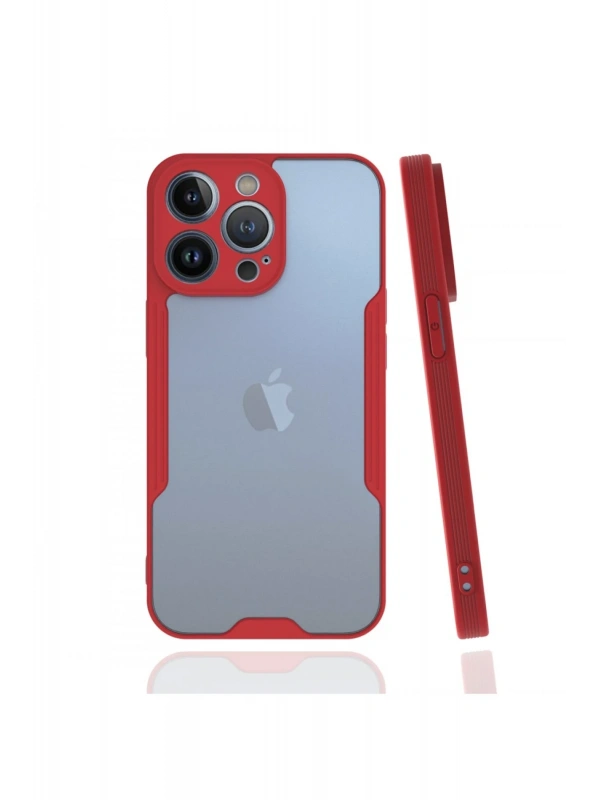Newface Apple iPhone 13 Pro Kılıf Platin Silikon - Kırmızı