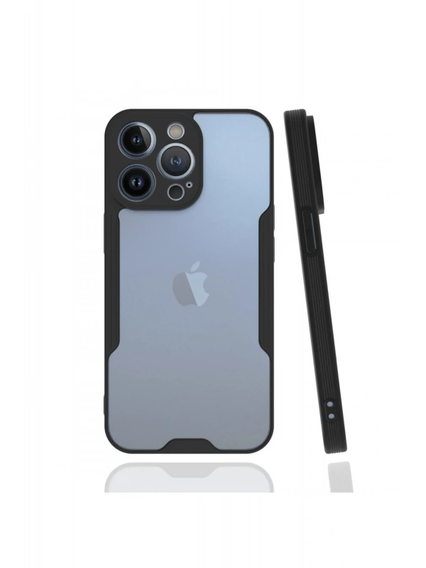 Newface Apple iPhone 13 Pro Kılıf Platin Silikon - Siyah