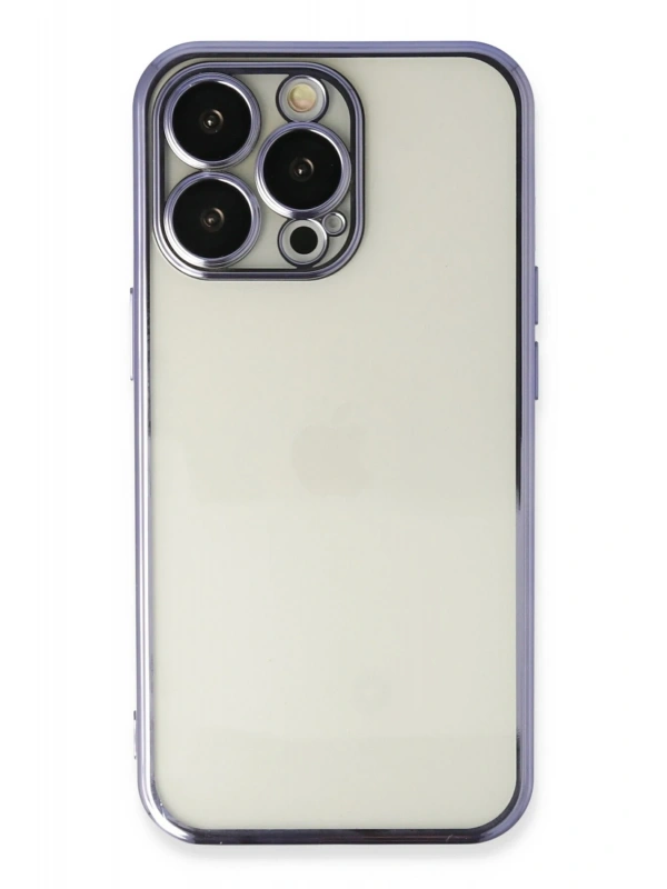 Newface Apple iPhone 13 Pro Kılıf Razer Lensli Silikon - Mor