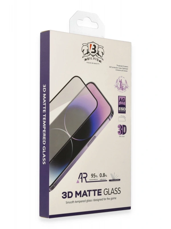 Newface Apple iPhone 13 Pro Max Bilvis 3D Mat Cam Ekran Koruyucu