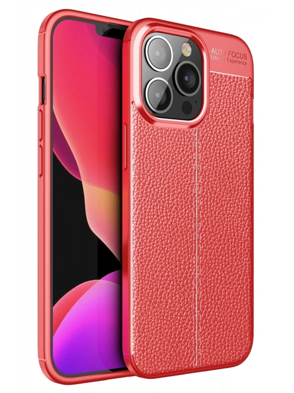 Newface Apple iPhone 13 Pro Max Kılıf Auto Focus Kapak - Kırmızı