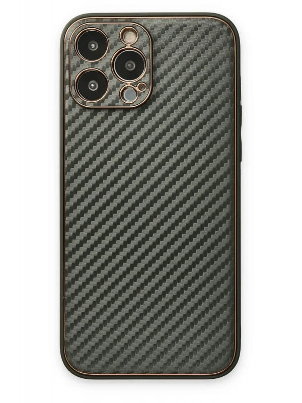 Newface Apple iPhone 13 Pro Max Kılıf Coco Karbon Silikon - Füme