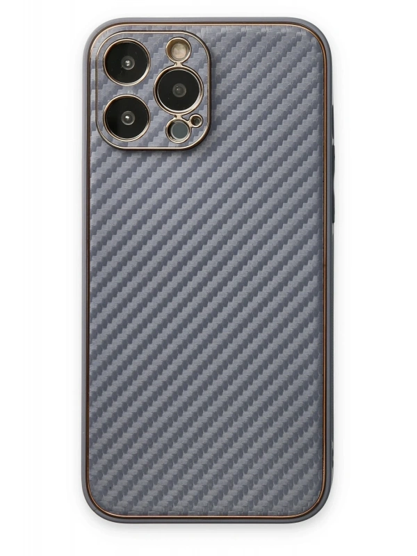 Newface Apple iPhone 13 Pro Max Kılıf Coco Karbon Silikon - Gri
