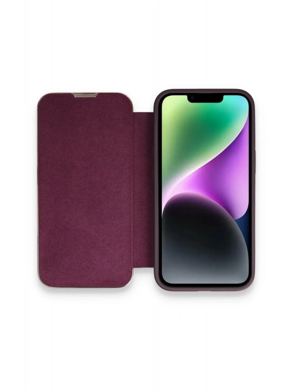 Newface Apple iPhone 13 Pro Max Kılıf Dolpin Kapaklı - Derin Mor