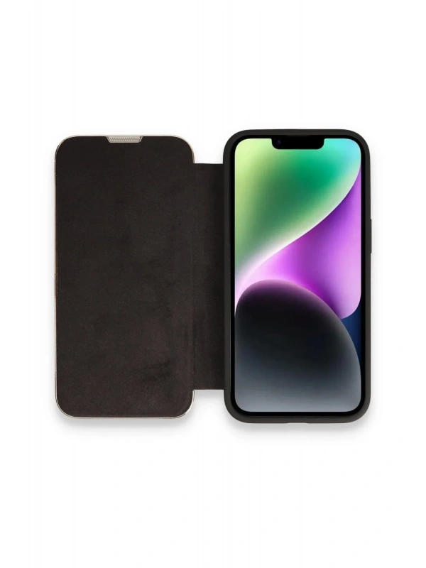 Newface Apple iPhone 13 Pro Max Kılıf Dolpin Kapaklı - Siyah