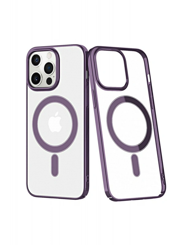 Newface Apple iPhone 13 Pro Max Kılıf Element Magneticsafe Sert Kapak - Derin Mor