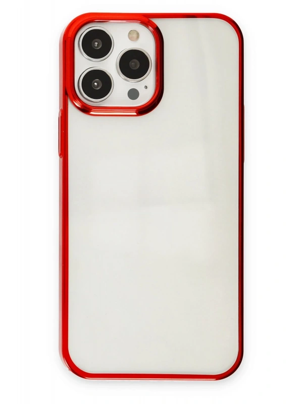 Newface Apple iPhone 13 Pro Max Kılıf Element Silikon - Kırmızı
