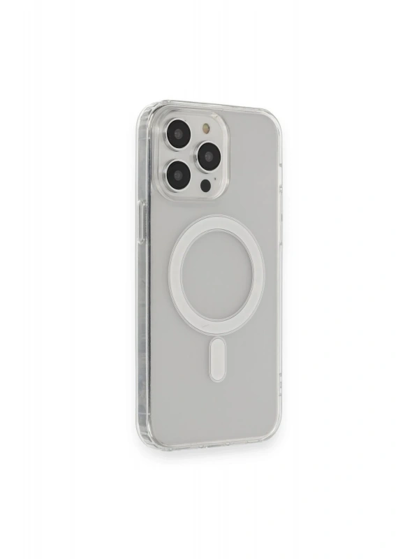 Newface Apple iPhone 13 Pro Max Kılıf Matte Şeffaf Magneticsafe - Şeffaf
