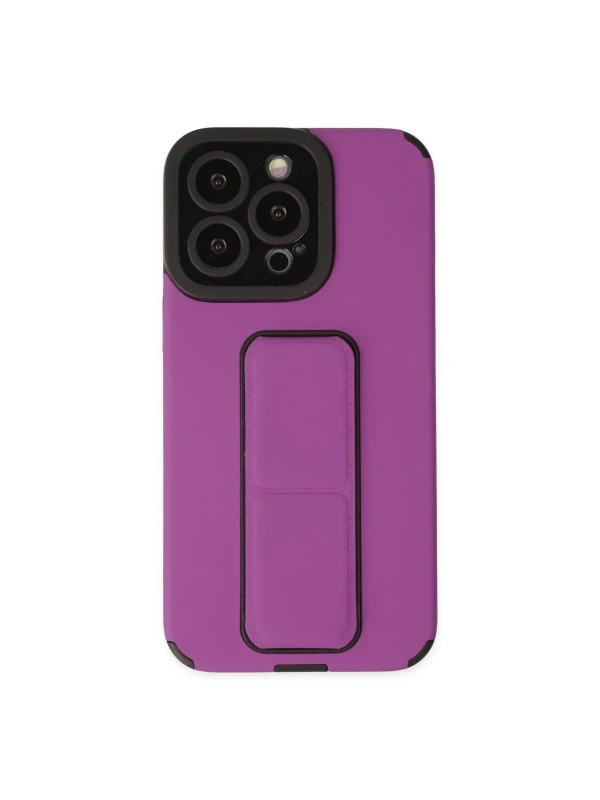 KILIFINI SEÇ - Apple iPhone 13 Pro Max Kılıf Mega Standlı Silikon - Mor
