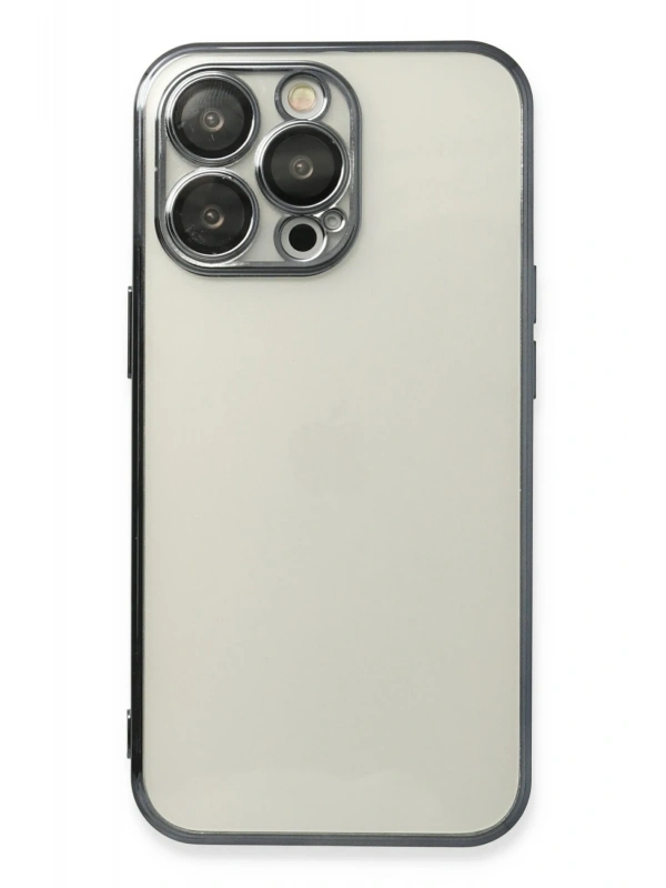 Newface Apple iPhone 13 Pro Max Kılıf Razer Lensli Silikon - Siyah