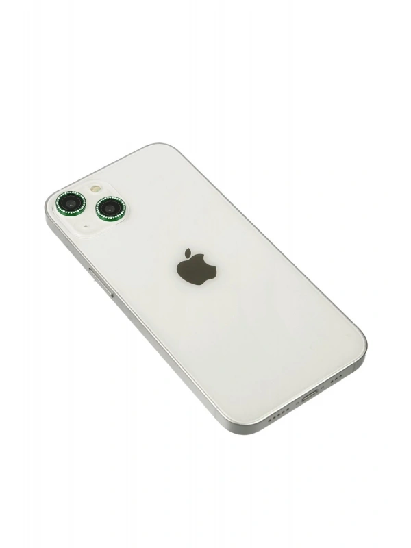 Newface Apple iPhone 14 Diamond Kamera Lens - Yeşil
