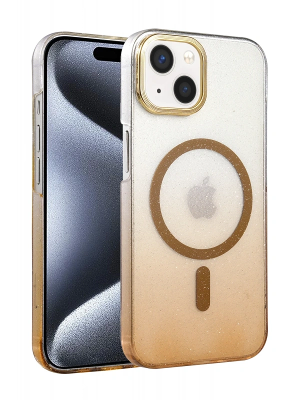 Newface Apple iPhone 14 Glossy Magsafe Kapak - Çöl Titanyum
