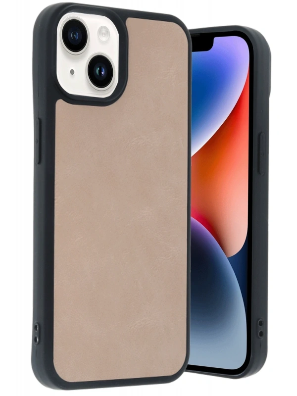 Newface Apple iPhone 14 Kılıf Aras Deri Kapak - Pudra