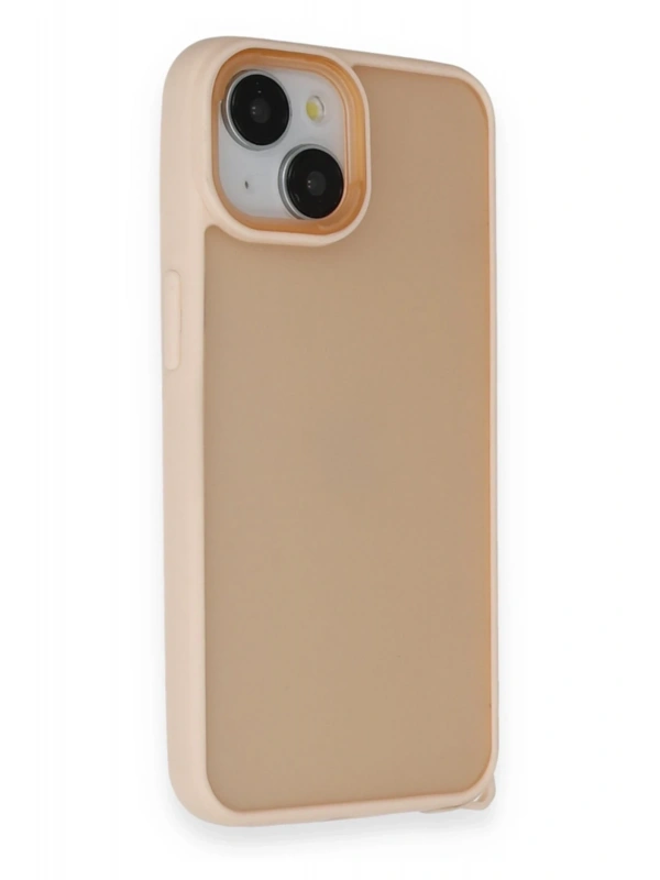 Newface Apple iPhone 14 Kılıf Elegant Kapak - Pudra
