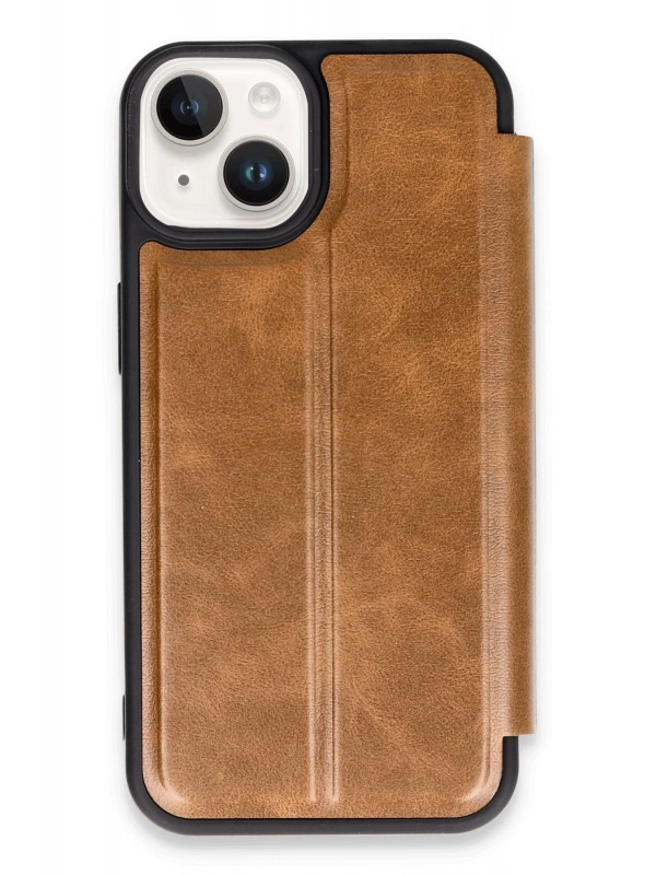 Newface Apple iPhone 14 Kılıf Flip Cover - Taba