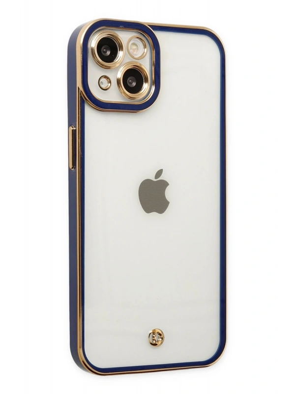 Newface Apple iPhone 14 Plus Kılıf Liva Lens Silikon - Mavi