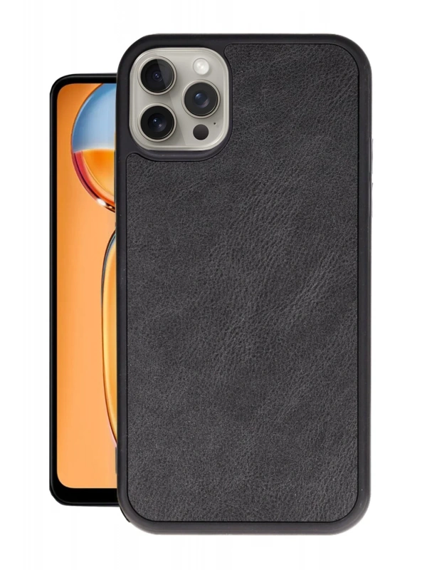 Newface Apple iPhone 14 Pro Kılıf Aras Deri Kapak - Siyah