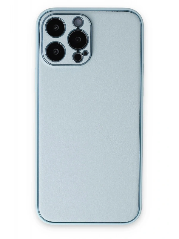 Newface Apple iPhone 14 Pro Kılıf Coco Deri Silikon Kapak - Sky Blue
