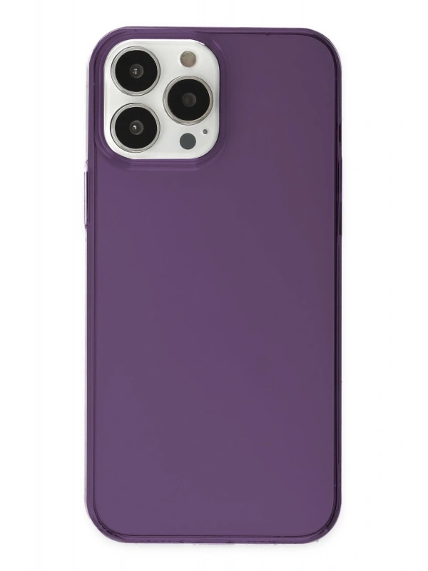 Newface Apple iPhone 14 Pro Kılıf Pc Sert Şeffaf Kapak - Mor