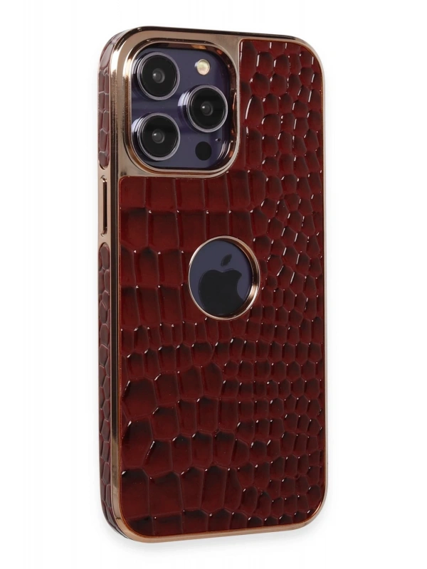 Newface Apple iPhone 14 Pro Kılıf Snake Kapak - Bordo