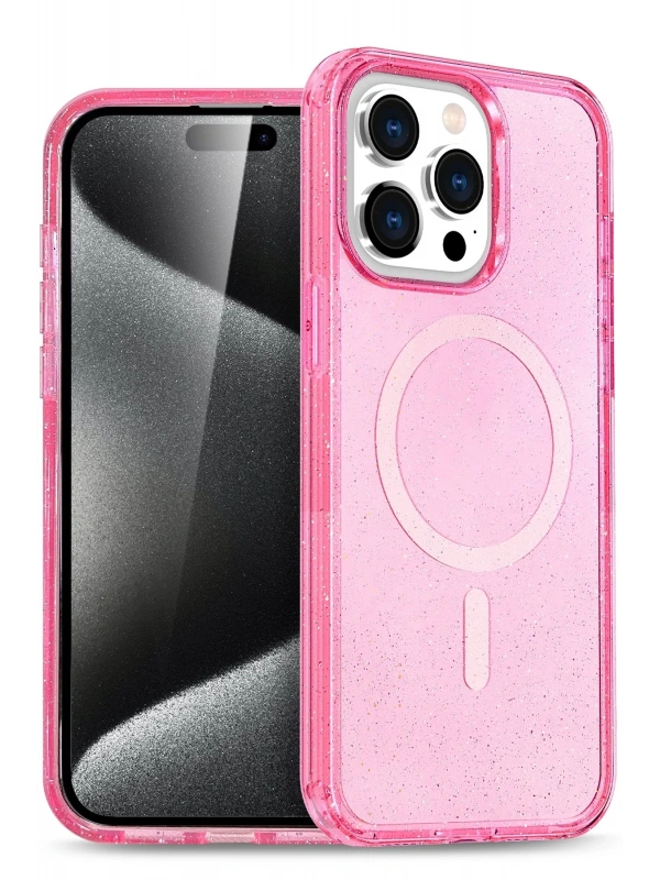 Newface Apple iPhone 14 Pro Kılıf Star Magsafe Kapak - Pembe