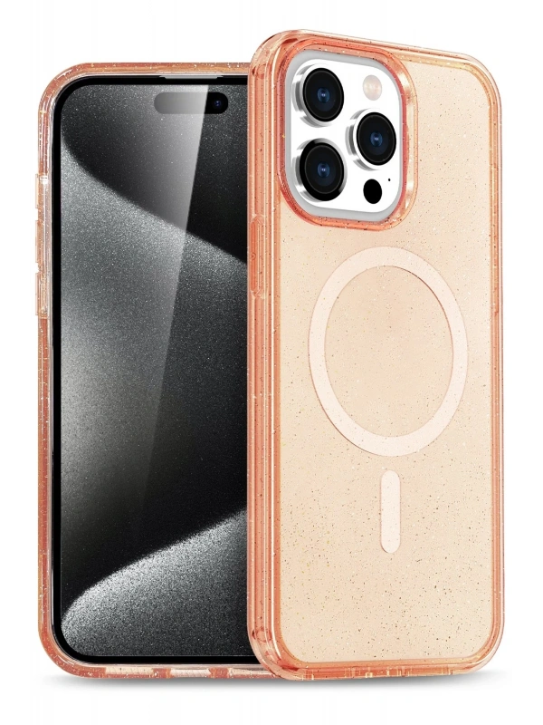 Newface Apple iPhone 14 Pro Kılıf Star Magsafe Kapak - Turuncu