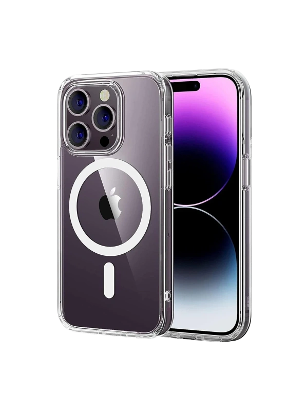 Newface Apple iPhone 14 Pro Max Combo Sert Şeffaf Magsafe Kapak - Şeffaf
