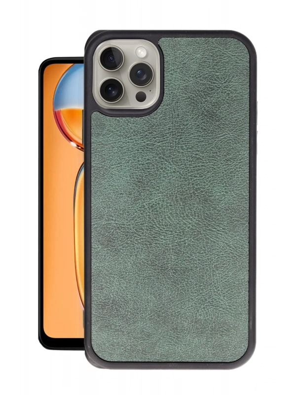 Newface Apple iPhone 14 Pro Max Kılıf Aras Deri Kapak - Koyu Yeşil
